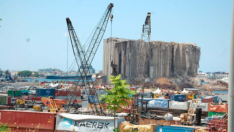 ruinas de los silos donde se produjola explosion