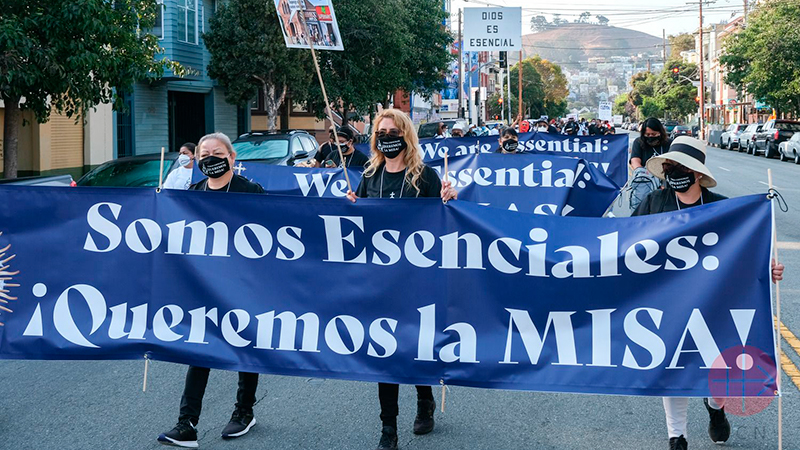 Marcha pide reapertura de iglesias y celebracion de sacramentos 