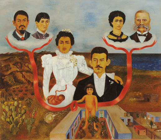 Mis abuelos mis padres y yo por Frida Kahlo 1936 Oleo y tempera sobre cinc