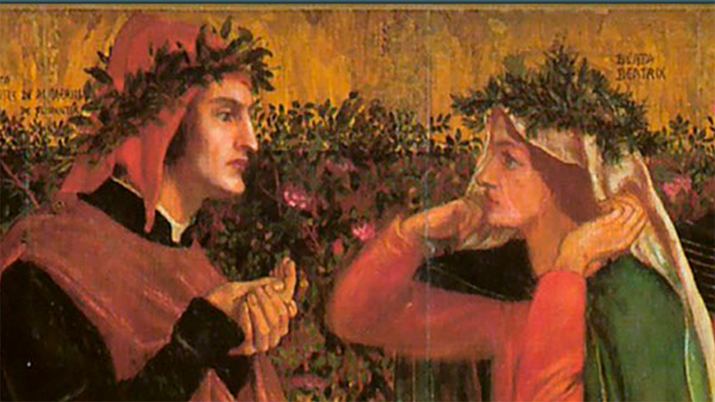Salutatio Beatricis detalle por Dante Gabriel Rossetti 1859 1863. National Gallery of Canada Ottawa 