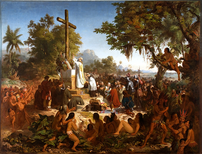 3.5. Victor Meirelles Primera misa en Brasil 1860 Museu Nacional de Belas Artes Rio de Janeiro. Oleo sobre tela