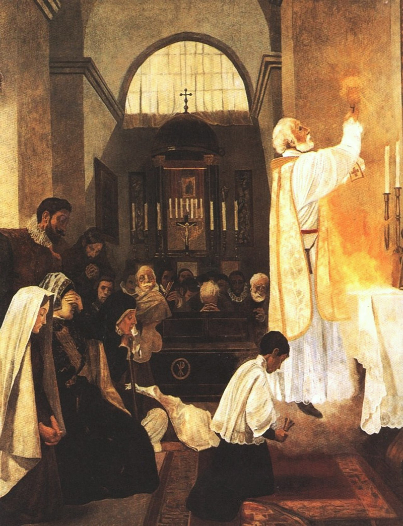 3.7. Joan Llimona San Felipe Neri en la consagracion de la Santa Misa 1902 iglesia de San Felipe Neri Barcelona