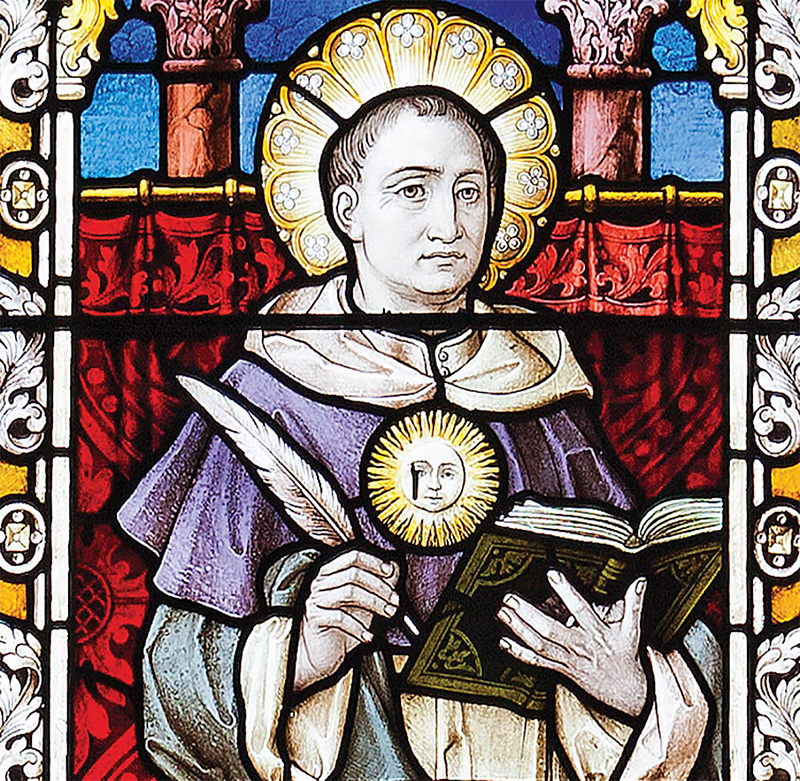 Clonmel SS. Peter and Pauls Church West Aisle Window 11 Saint Thomas Aquinas Detail
