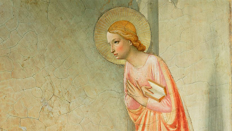 Fra Angelico The Annunciation detail of the Virgin 1442 fresco see 72388 MeisterDrucke 354586